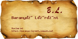 Baranyó Lóránt névjegykártya